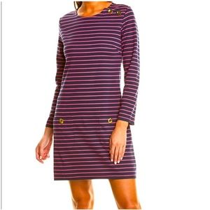 NWT Sail to Sable sz XS navy and pink striped very soft knit dress